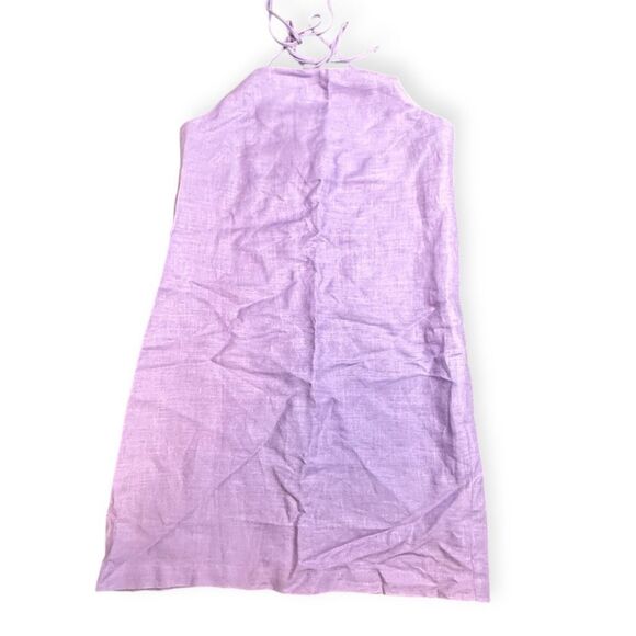 BACK BEAT CO. Women’s Lavender 100% Linen Apron Mini Dress Size XS - Picture 4 of 8